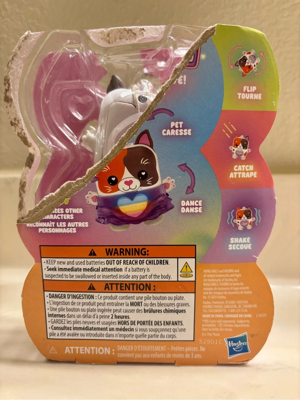 Hasbro Nanomals Purrnelope Interactive Cat Toy - Purple/White/Orange/Black